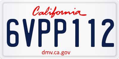 CA license plate 6VPP112