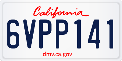 CA license plate 6VPP141