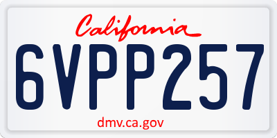CA license plate 6VPP257