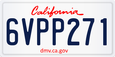 CA license plate 6VPP271