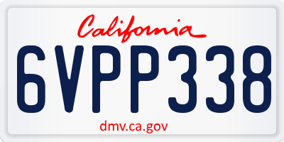 CA license plate 6VPP338