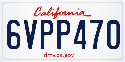 CA license plate 6VPP470