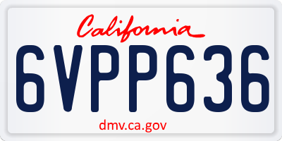 CA license plate 6VPP636