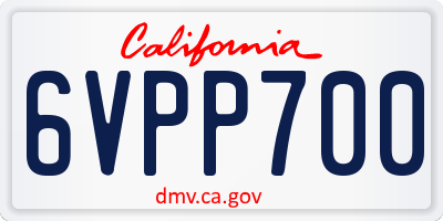 CA license plate 6VPP700