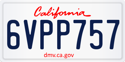 CA license plate 6VPP757