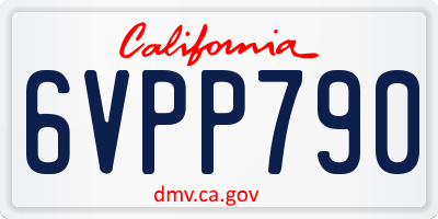 CA license plate 6VPP790
