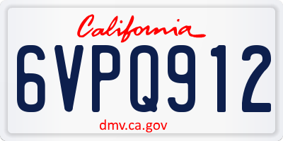 CA license plate 6VPQ912