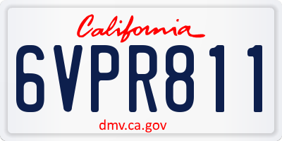 CA license plate 6VPR811