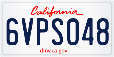 CA license plate 6VPS048