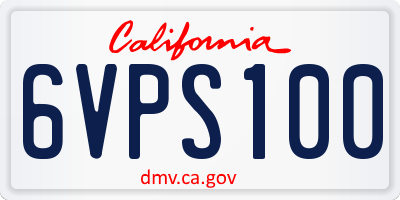 CA license plate 6VPS100