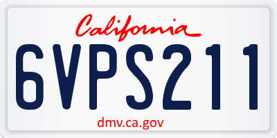 CA license plate 6VPS211