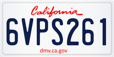 CA license plate 6VPS261