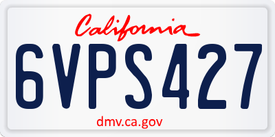 CA license plate 6VPS427