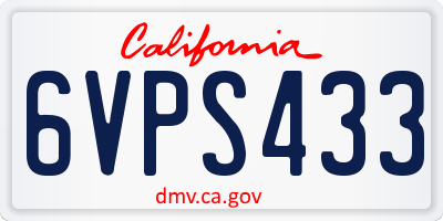 CA license plate 6VPS433