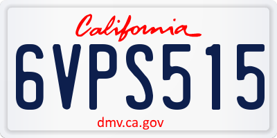 CA license plate 6VPS515
