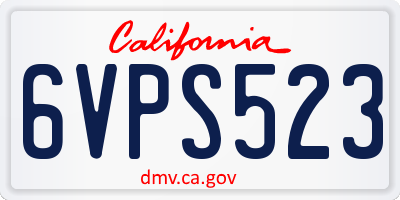 CA license plate 6VPS523
