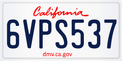 CA license plate 6VPS537