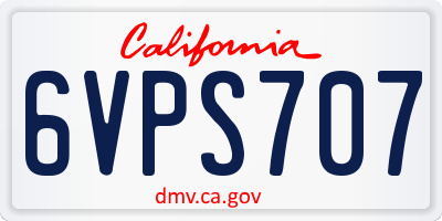 CA license plate 6VPS707