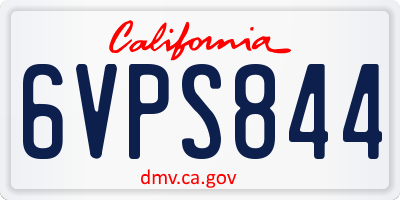 CA license plate 6VPS844