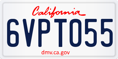 CA license plate 6VPT055