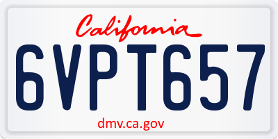 CA license plate 6VPT657