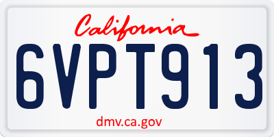 CA license plate 6VPT913