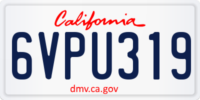 CA license plate 6VPU319