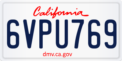 CA license plate 6VPU769