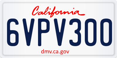 CA license plate 6VPV300