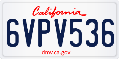 CA license plate 6VPV536