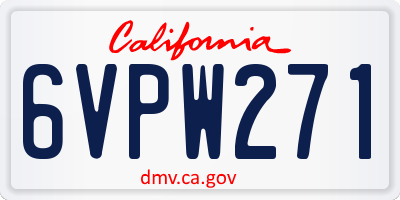 CA license plate 6VPW271