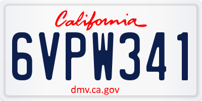 CA license plate 6VPW341
