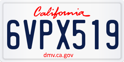 CA license plate 6VPX519