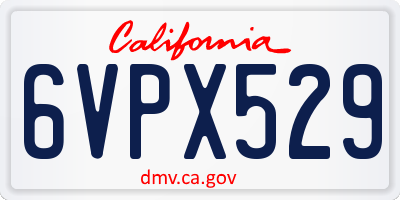 CA license plate 6VPX529