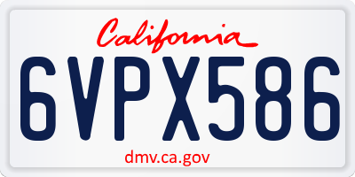 CA license plate 6VPX586