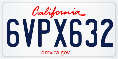 CA license plate 6VPX632