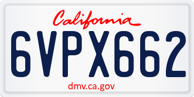 CA license plate 6VPX662