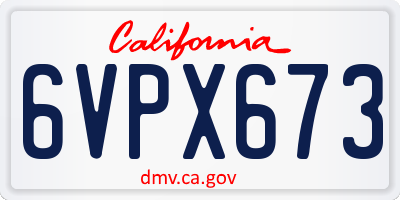 CA license plate 6VPX673