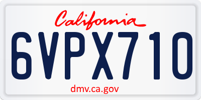 CA license plate 6VPX710