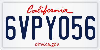 CA license plate 6VPY056