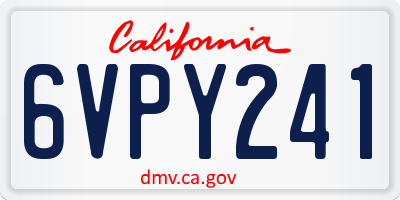 CA license plate 6VPY241