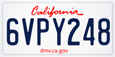 CA license plate 6VPY248
