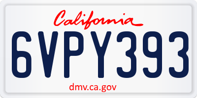 CA license plate 6VPY393