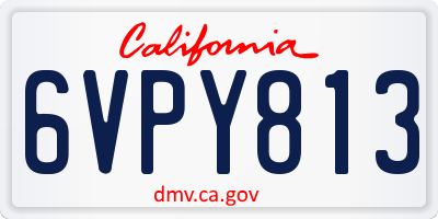 CA license plate 6VPY813