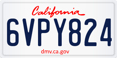 CA license plate 6VPY824