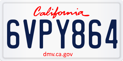CA license plate 6VPY864