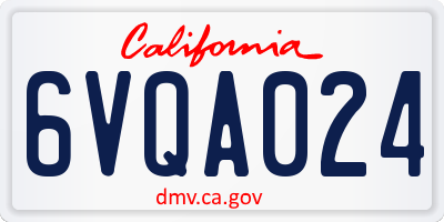 CA license plate 6VQA024
