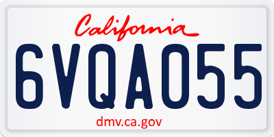 CA license plate 6VQA055