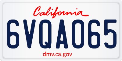 CA license plate 6VQA065