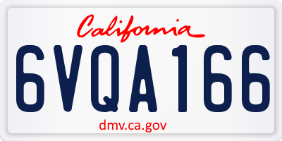 CA license plate 6VQA166